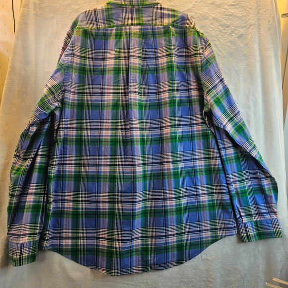 Ralph Lauren Classic Fit Men Plaid Shirt Long Sleeve Collared Blue Green Pink XL - Picture 2 of 11